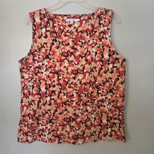 Chico's Tank Top Women's 2 Floral Sleeveless Colorful Printed Shirt Casual Large